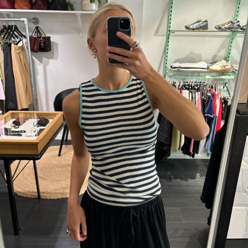 NØRGAARD PAA STRØGET TANK TOP KONTRAST MARINE/ECRU/TURKUOISE